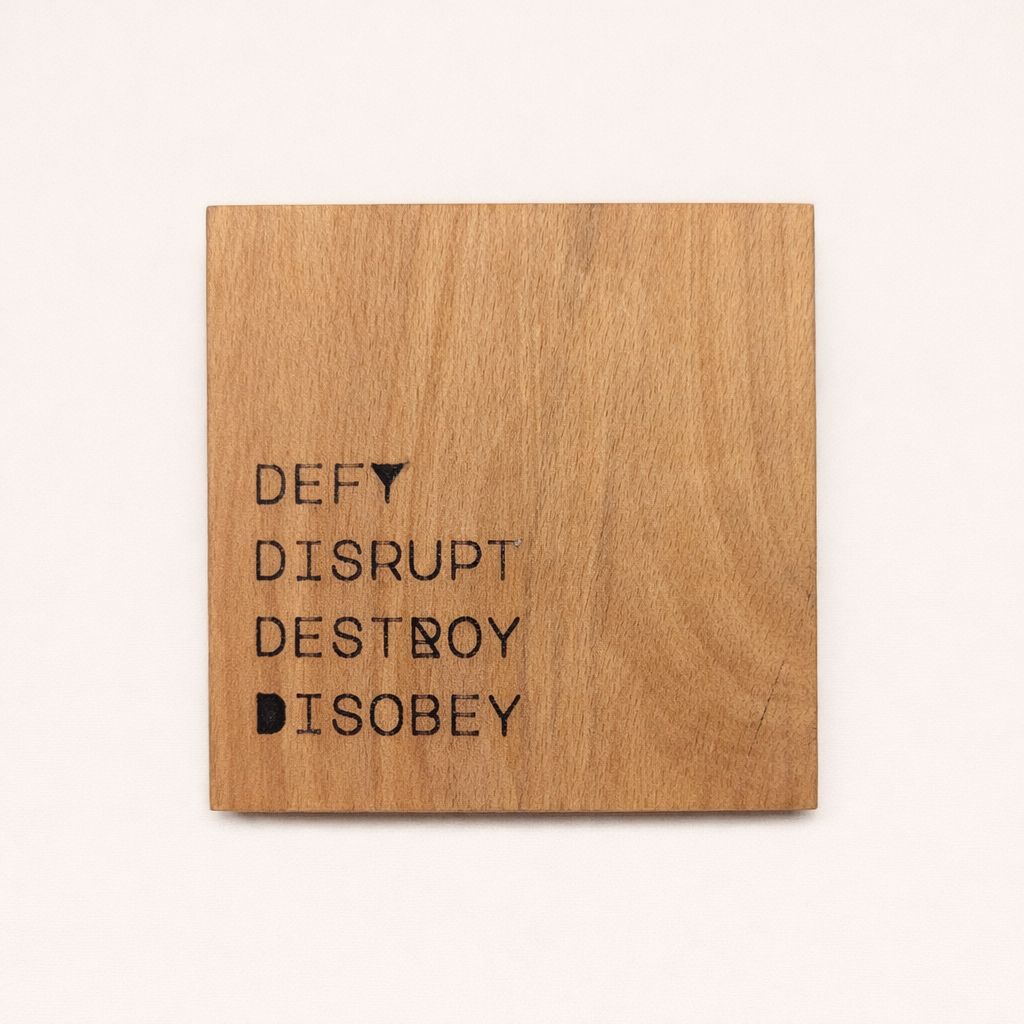 Scottish Hardwood Coaster Set - Resist & Rebel