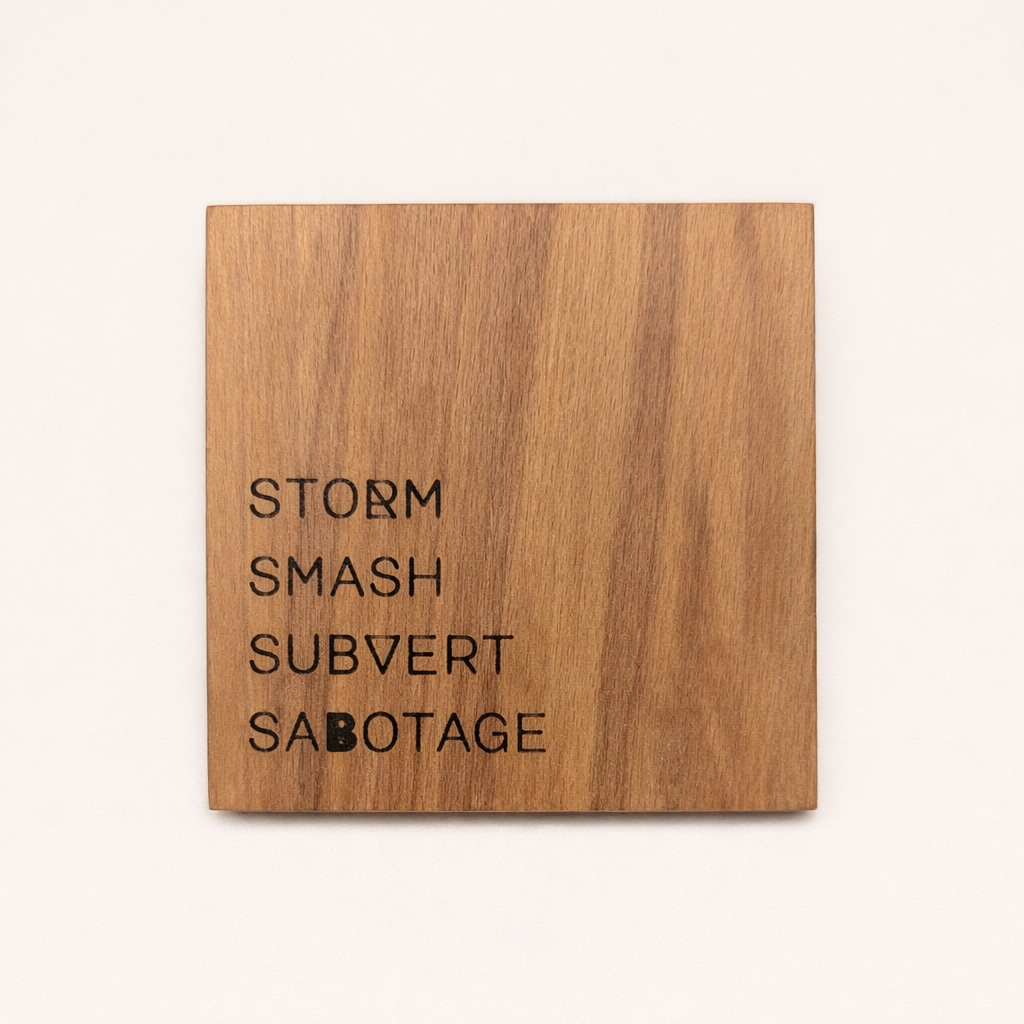 Scottish Hardwood Coaster Set - Resist & Rebel