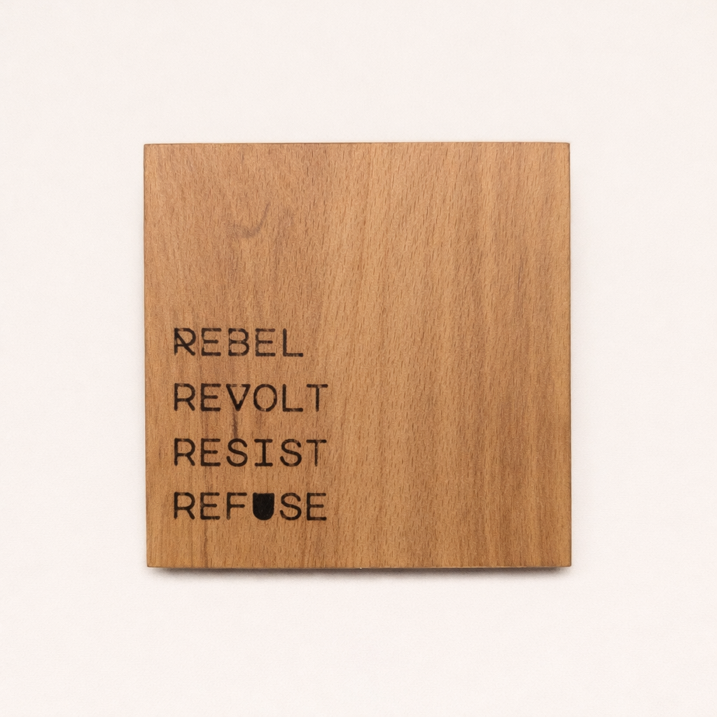 Scottish Hardwood Coaster Set - Resist & Rebel
