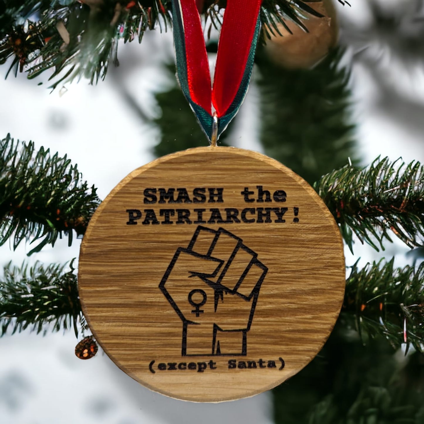 Smash the Patriarchy Christmas Bauble