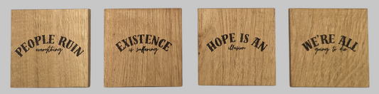 Scottish Hardwood Coaster Set - Nihilism