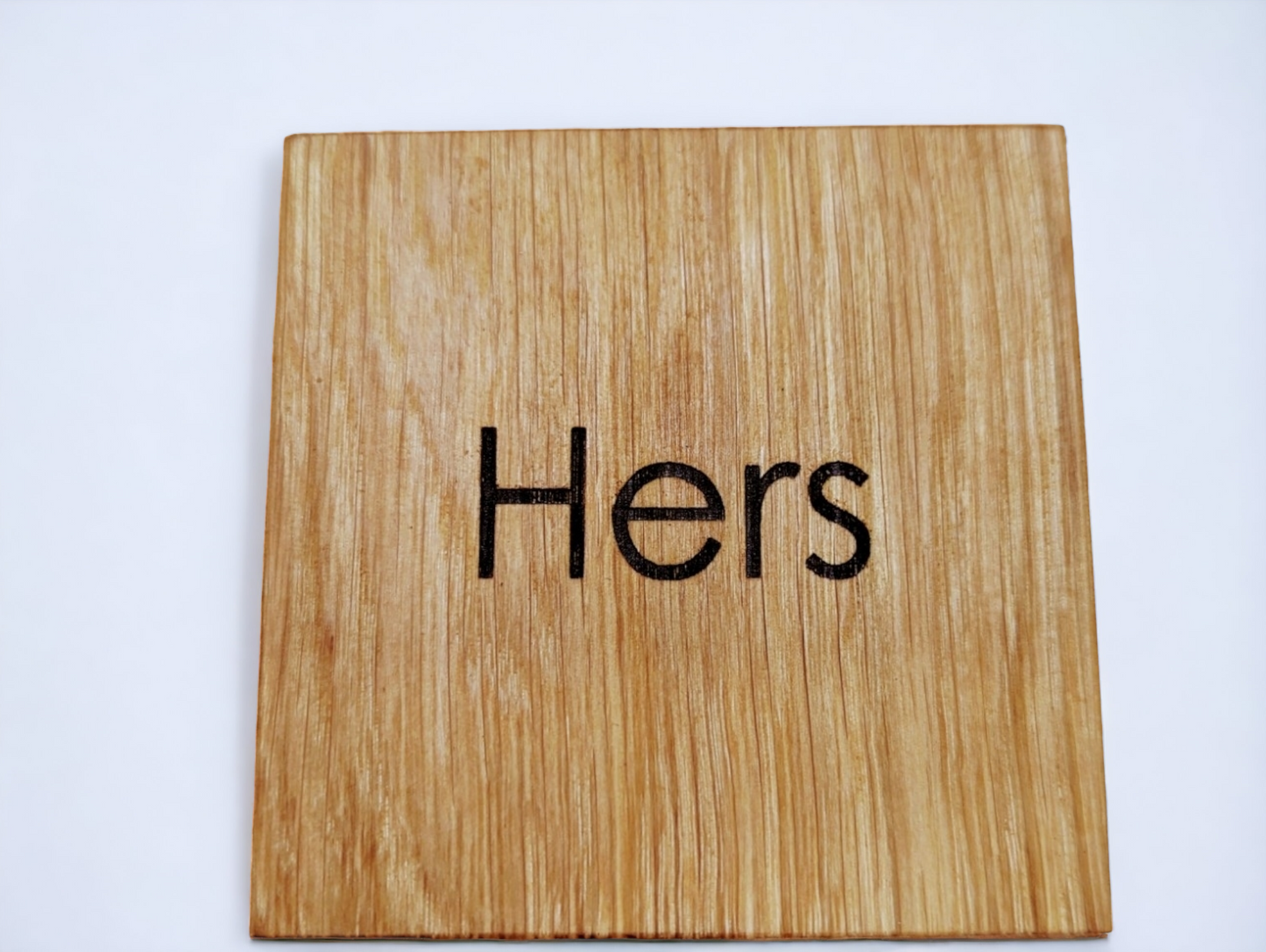 Scottish Sustainable Oak Coaster Set: His & Hers design