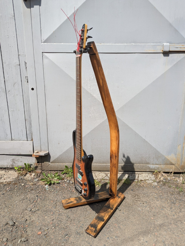 Reclaimed Whisky Wood Guitar Stand