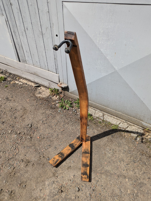 Reclaimed Whisky Wood Guitar Stand